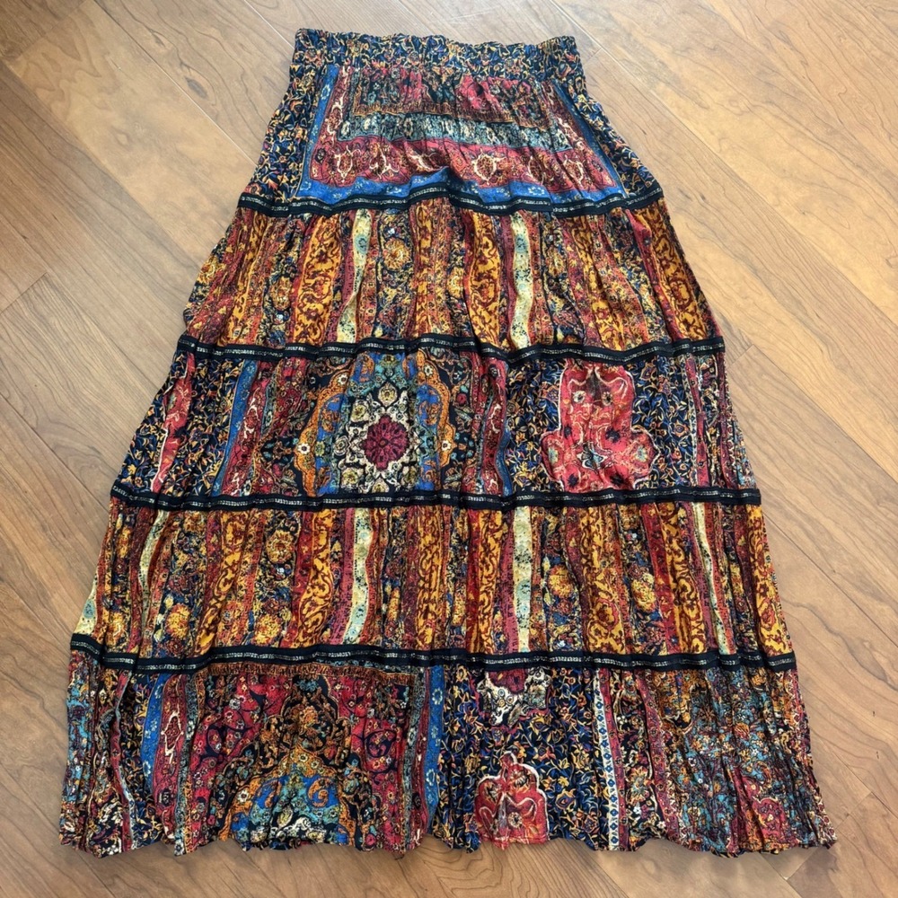 Renaissance Festival Long Multicolored Peasant Skirt Womens Carole Little Size 8